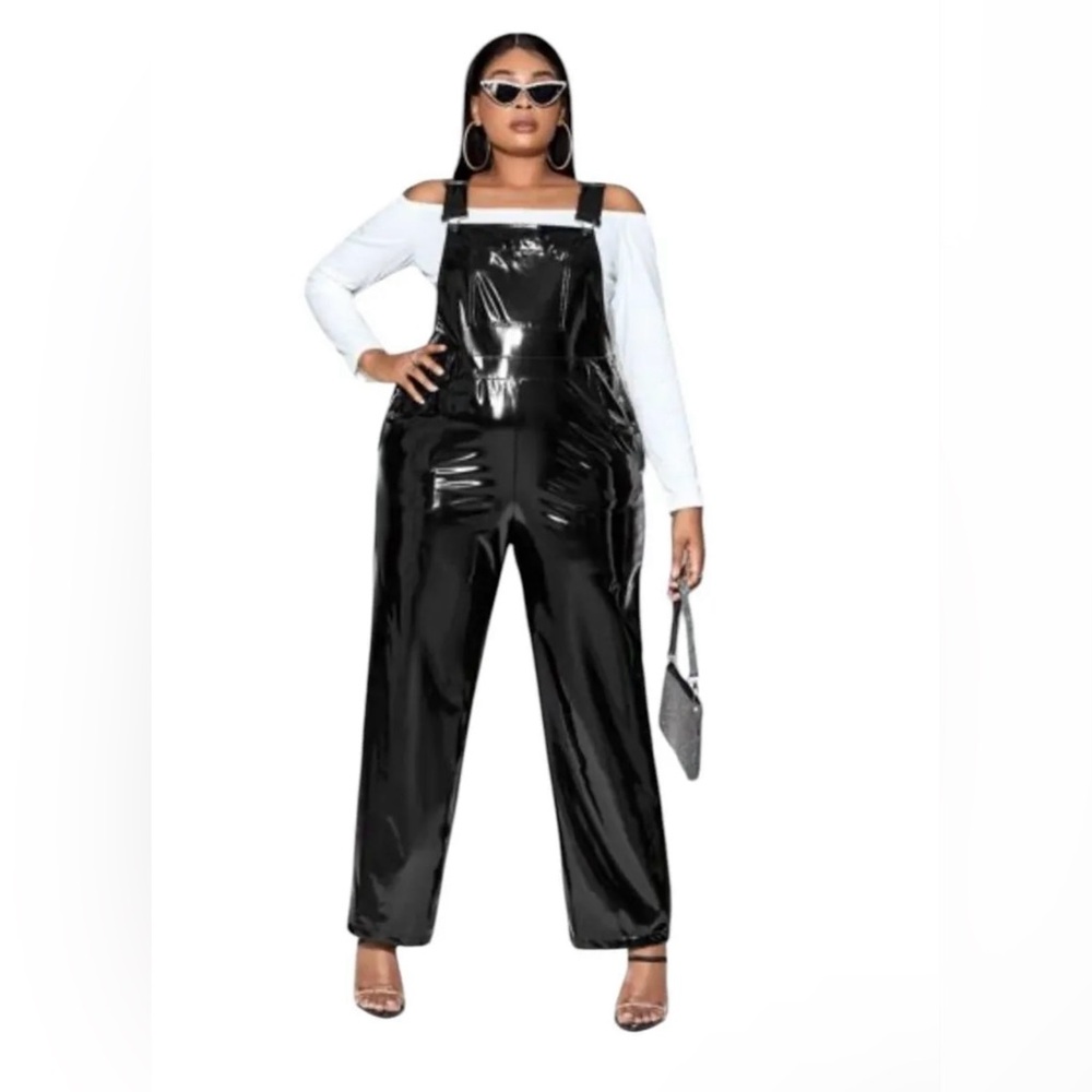 Current Mood Patent Leather Jumpsuit Size XL